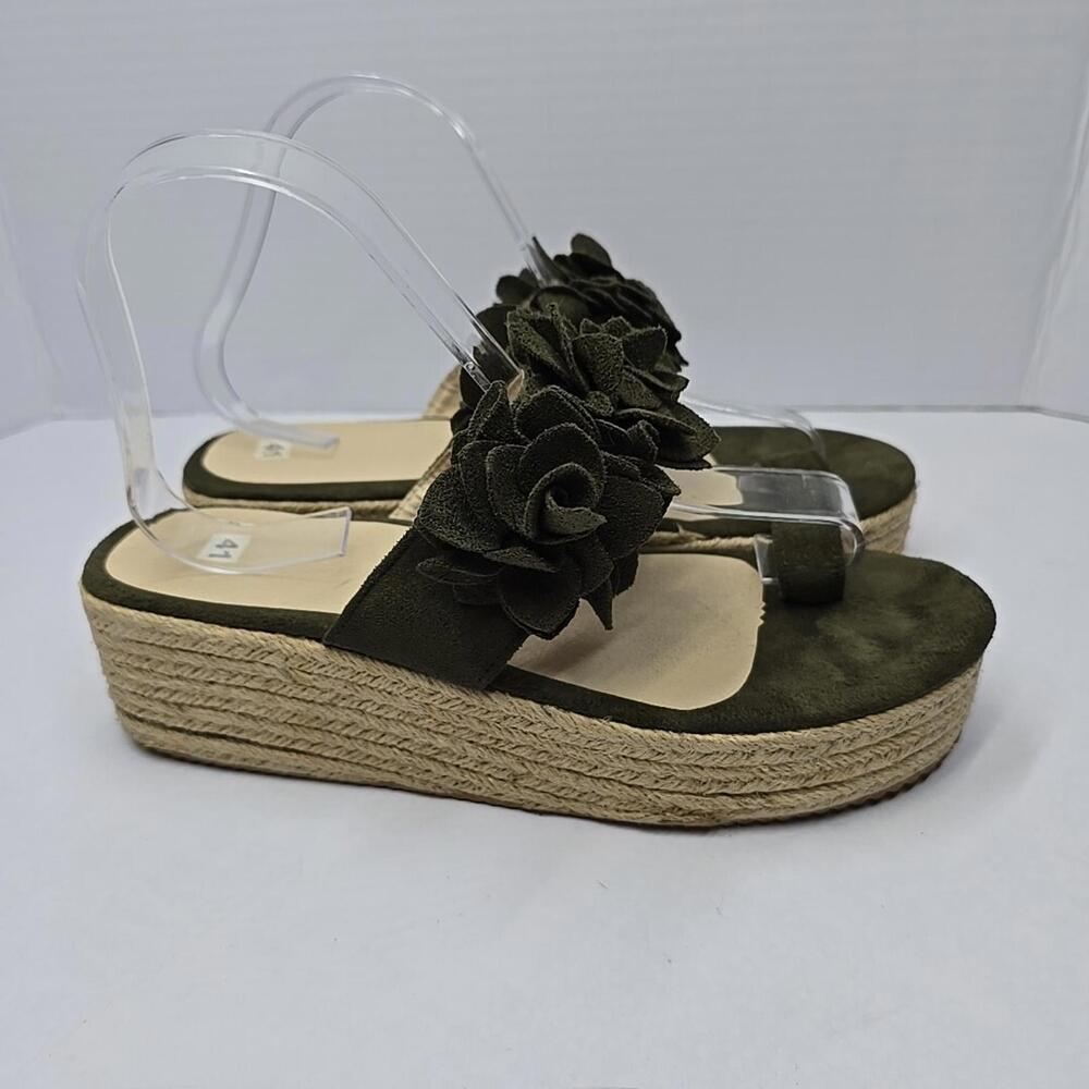 Women's Summer Sandals Platform Open Toe Flip Flops Green Size US9/EU41 - Picture 3 of 14